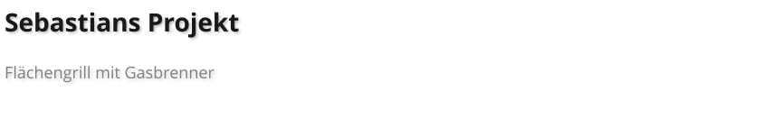 Sebastians Projekt  Fl�chengrill mit Gasbrenner